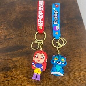 Pop K-Pop Keychain Set - Red and Blue
